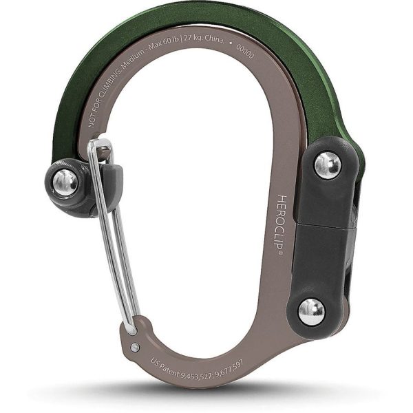 Heroclip Medium Forest Green Carabiner Hook - 60 lbs
