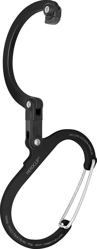 QLIP14010.jpg Heroclip Large Stealth Black Carabiner Hook - 100 lbs