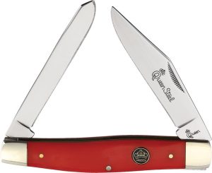 Queen Moose Red Synthetic Handle Two-Blade Knife