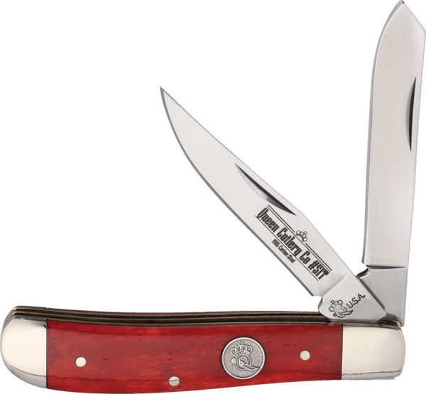 Queen Mini Trapper Red Bone Folding Knife 3.5" Stainless