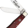 Queen Two Blade Lockback Red Bone Handle Folding Knife