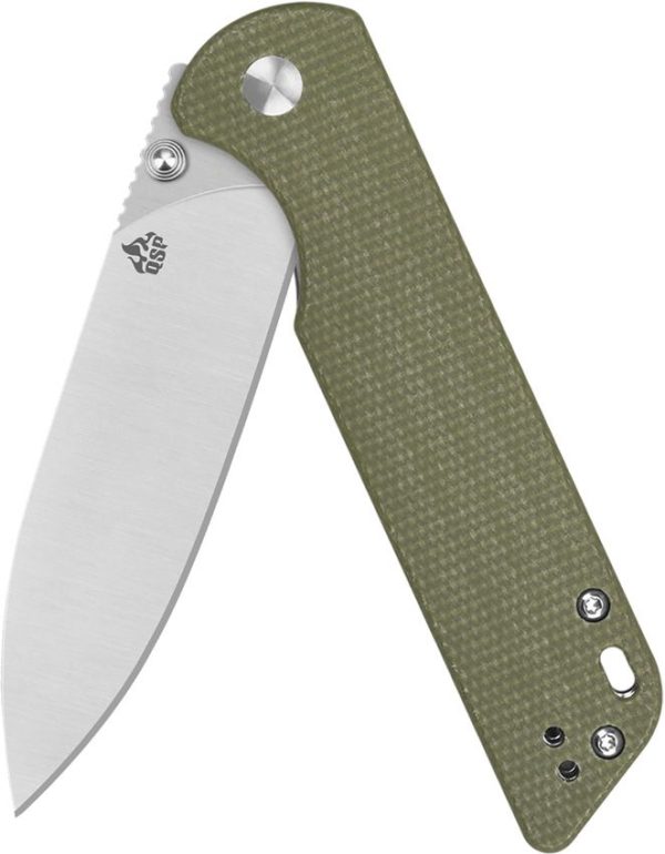 QSP Parrot Linerlock V2 Green Micarta Folding Knife