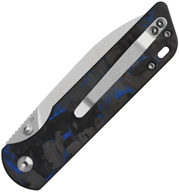 QSP Parrot Linerlock V2 Blue Carbon Fiber Folding Knife