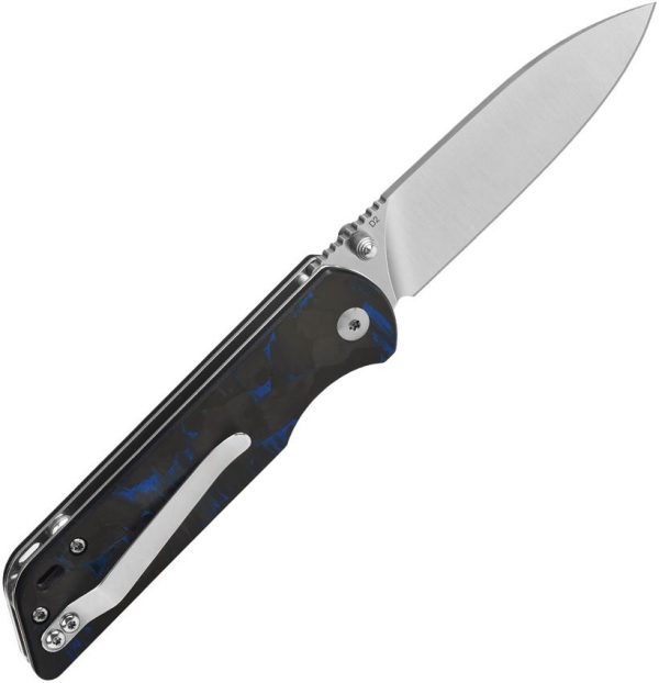 QSP Parrot Linerlock V2 Blue Carbon Fiber Folding Knife