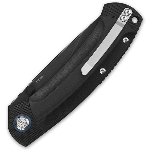 QSP Copperhead Linerlock Folding Knife 14C28N Black G10