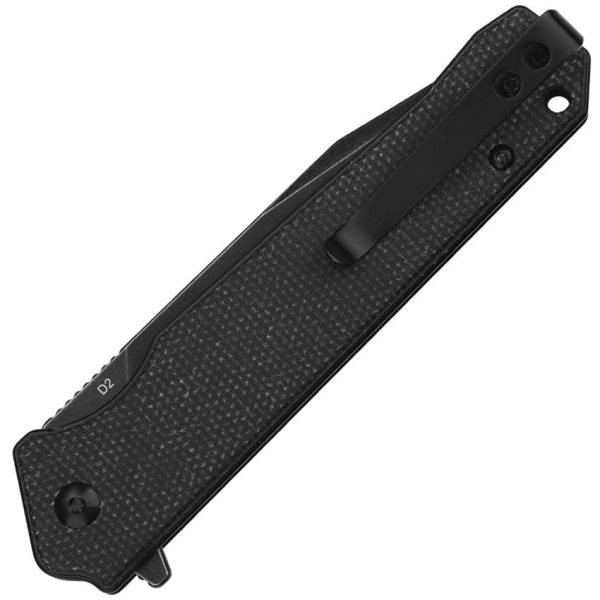 QSP Mamba Linerlock Folding Knife - Micarta Black Stonewash