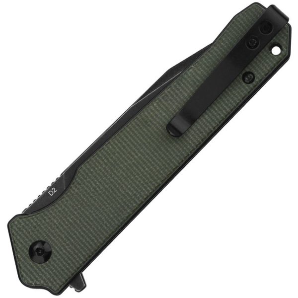 QSP Knife Mamba Linerlock - Green Micarta D2