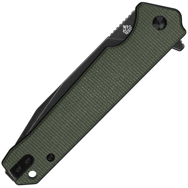 QSP Knife Mamba Linerlock - Green Micarta D2