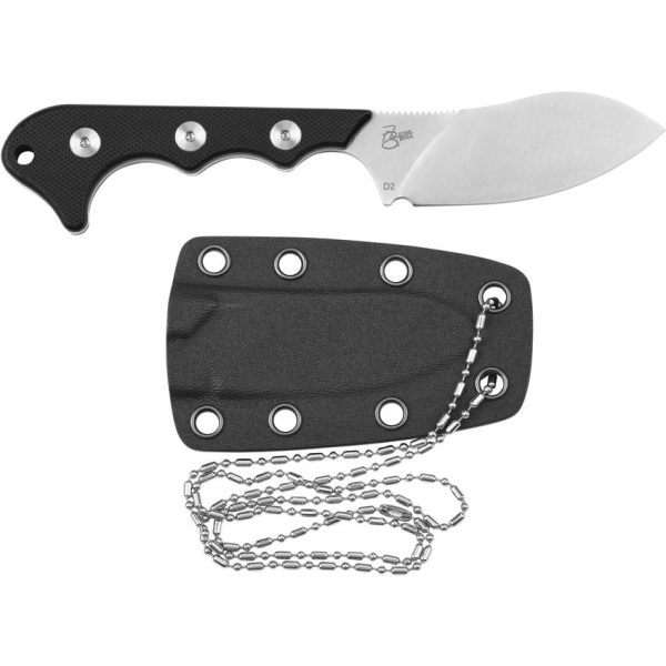 QSP Knife Neckmuk Black G10 - Full Tang Neck Knife