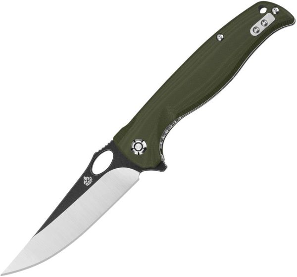 QSP Knife Gavial Linerlock - Green G10 D2 Blade
