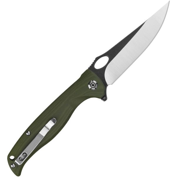 QSP Knife Gavial Linerlock - Green G10 D2 Blade
