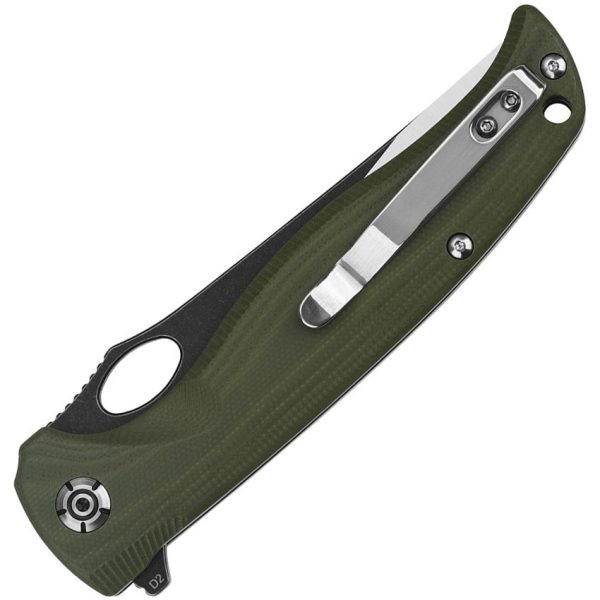 QSP Knife Gavial Linerlock - Green G10 D2 Blade