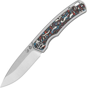 QSP Puffin Framelock Folding Knife S35VN Titanium Carbon Fiber