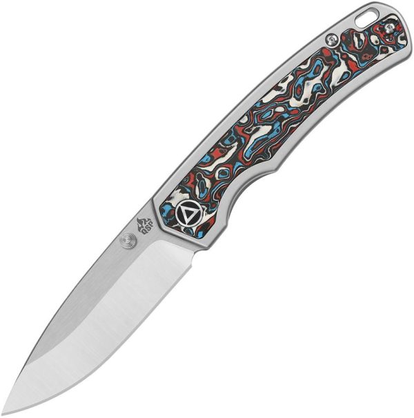 QSP Puffin Framelock Folding Knife S35VN Titanium Carbon Fiber