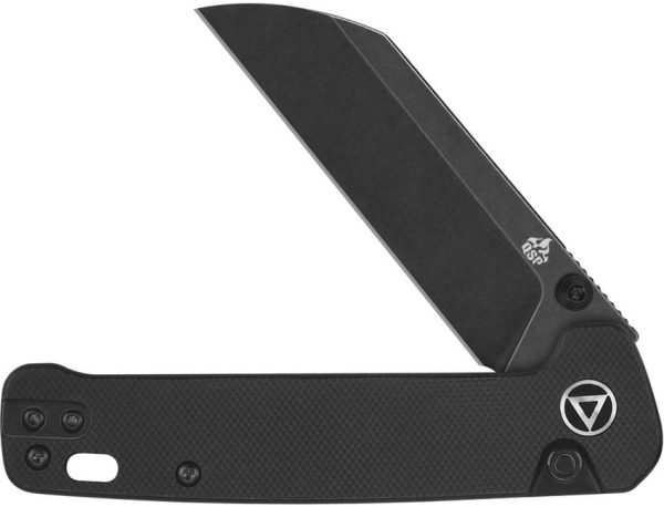 QSP Penguin Button Lock Folding Knife 14C28N Sandvik Black G10