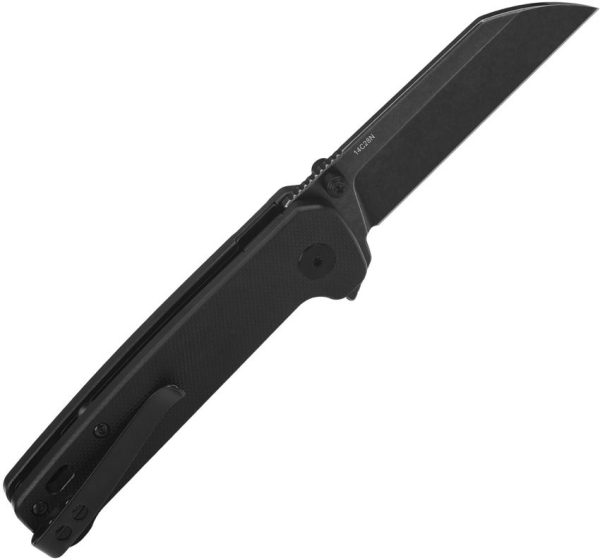 QSP Penguin Button Lock Folding Knife 14C28N Sandvik Black G10