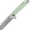 QSP Penguin Button Lock Jade G10 Folding Knife 14C28N Blade