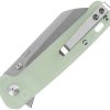 QSP Penguin Button Lock Jade G10 Folding Knife 14C28N Blade