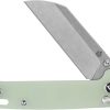 QSP Penguin Button Lock Jade G10 Folding Knife 14C28N Blade