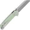 QSP Penguin Button Lock Jade G10 Folding Knife 14C28N Blade