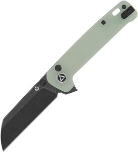 QSP Penguin Button Lock Folding Knife 14C28N Jade G10