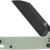 QSP Penguin Button Lock Folding Knife 14C28N Jade G10