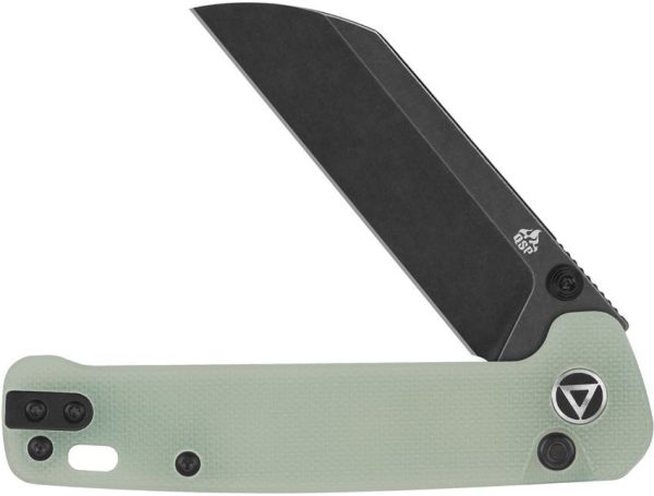 QSP Penguin Button Lock Folding Knife 14C28N Jade G10