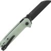 QSP Penguin Button Lock Folding Knife 14C28N Jade G10