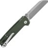 QSP Penguin Button Lock Folding Knife Green Micarta 14C28N