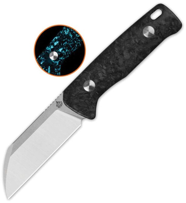QS130BPF1.jpg QSP Baby Penguin Fixed Blade Blue Glow Carbon Fiber 14C28N