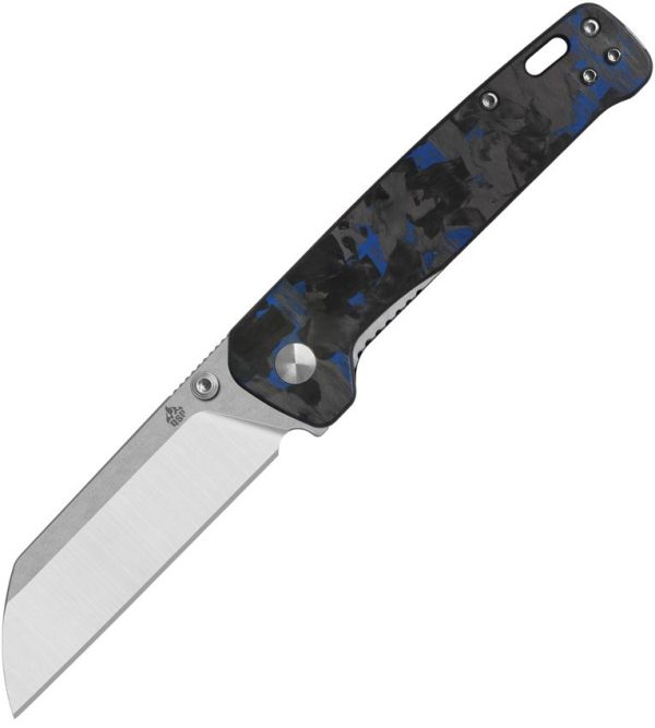 QSP Knife Penguin V2 Blue Carbon Fiber G10