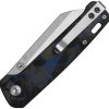 QSP Knife Penguin V2 Blue Carbon Fiber G10