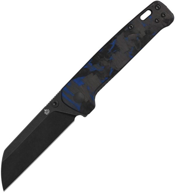 QSP Knife Penguin V2 Blue Carbon Fiber G10
