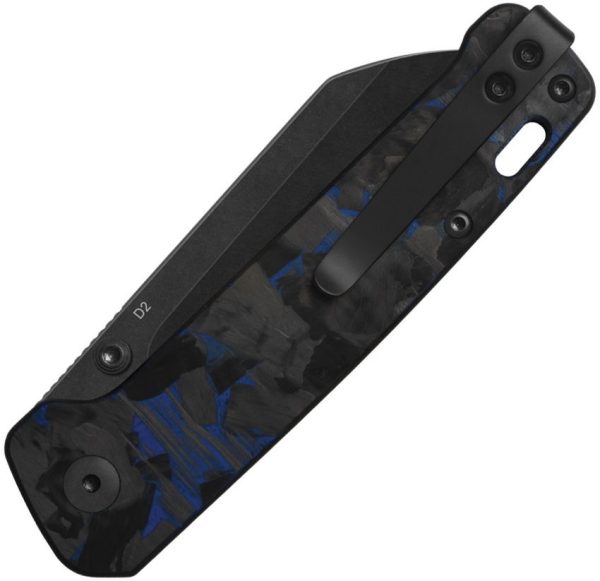 QSP Knife Penguin V2 Blue Carbon Fiber G10