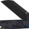QSP Knife Penguin V2 Blue Carbon Fiber G10