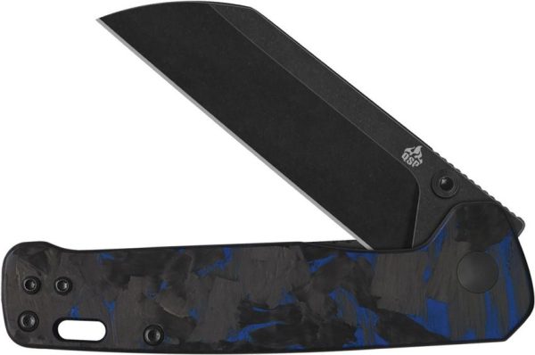 QSP Knife Penguin V2 Blue Carbon Fiber G10