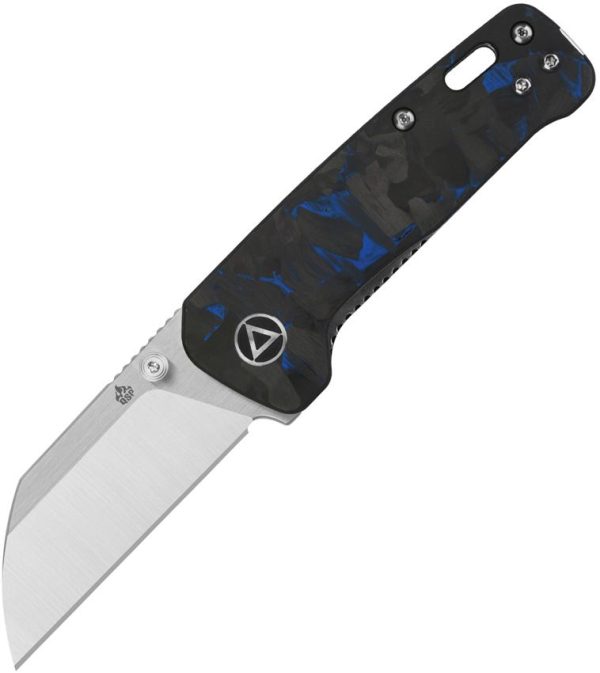 QSP Mini Penguin Linerlock Folding Knife Blue Carbon Fiber