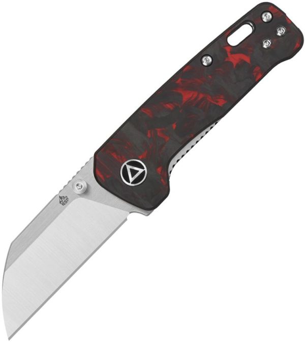QSP Mini Penguin Red Carbon Fiber 14C28N Folding Knife
