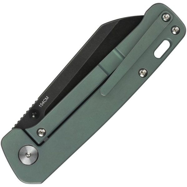 QSP Penguin Linerlock Folding Knife 154CM Green Titanium