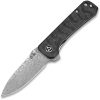 QSP Hawk Linerlock Damascus Carbon Fiber Folding Knife