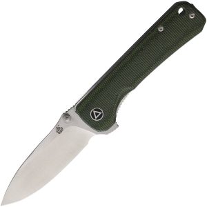 QS131H.jpg QSP Hawk Linerlock Folding Knife Green Micarta 14C28N