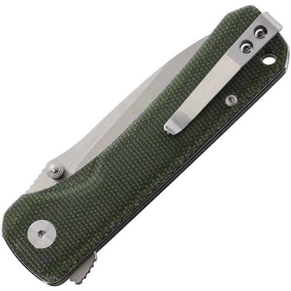 QS131H_add_01.jpg QSP Hawk Linerlock Folding Knife Green Micarta 14C28N