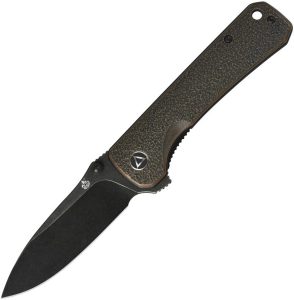 QSP Hawk Linerlock Copper Black Folding Knife 14C28N Stainless