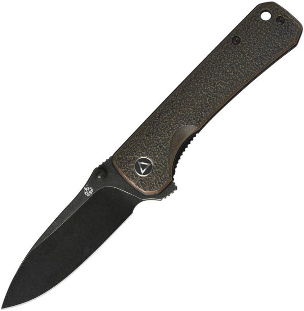 QSP Hawk Linerlock Copper Black Folding Knife 14C28N Stainless
