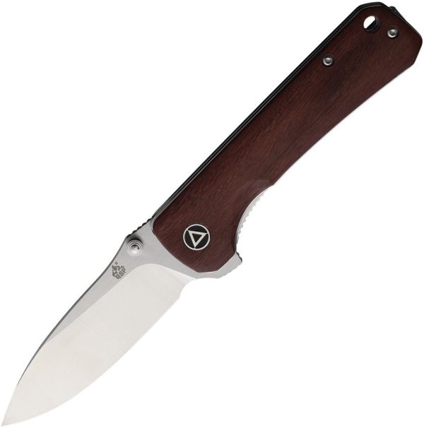 QSP Hawk Linerlock Folding Knife 14C28N Sandvik Blade Mkuruti Wood