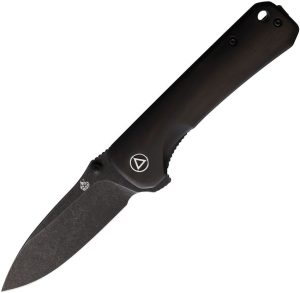 QSP Hawk Linerlock Folding Knife 14C28N Ebony Black