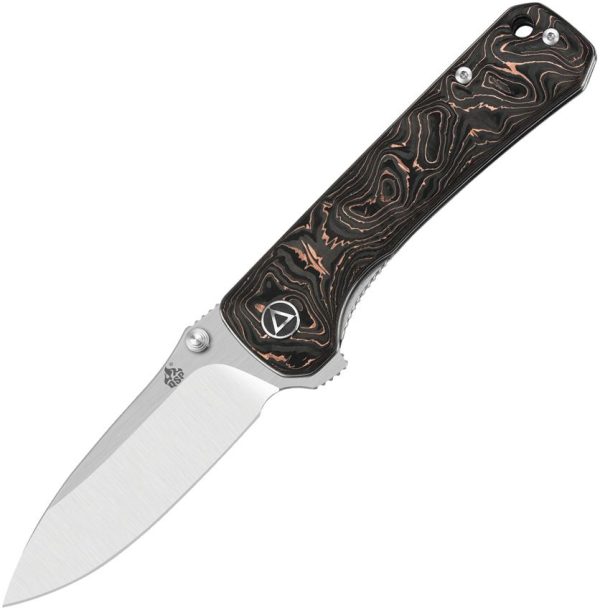 QSP Hawk Linerlock Copper Foil Carbon Fiber Folding Knife S35VN
