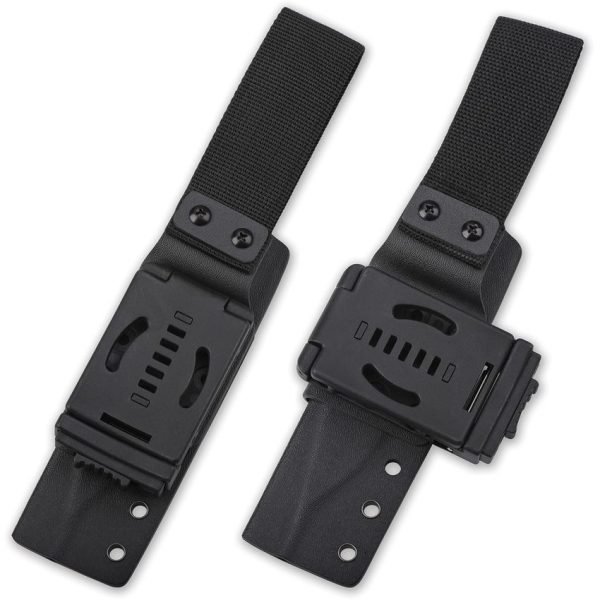 QSP Bison Fixed Blade Black D2 Steel Kydex Sheath Knife