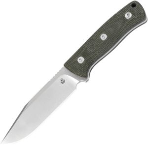 QSP Bison Fixed Blade D2 Steel Green Micarta Kydex Sheath