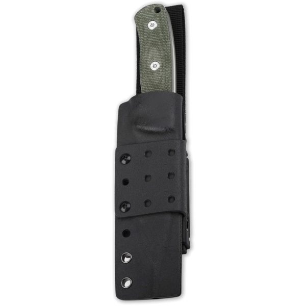 QSP Bison Fixed Blade D2 Steel Green Micarta Kydex Sheath